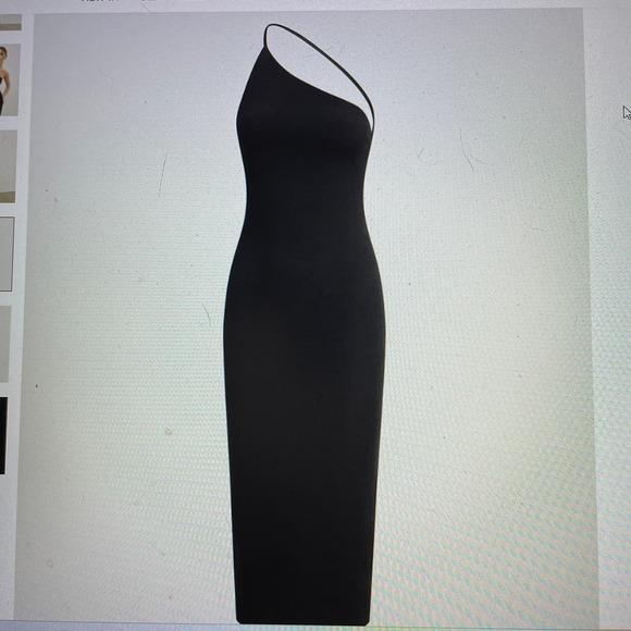 Midi Dress Asymmetrical Bodycon Strap Backless Ruch detail Size Small or 4 - Picture 3 of 8